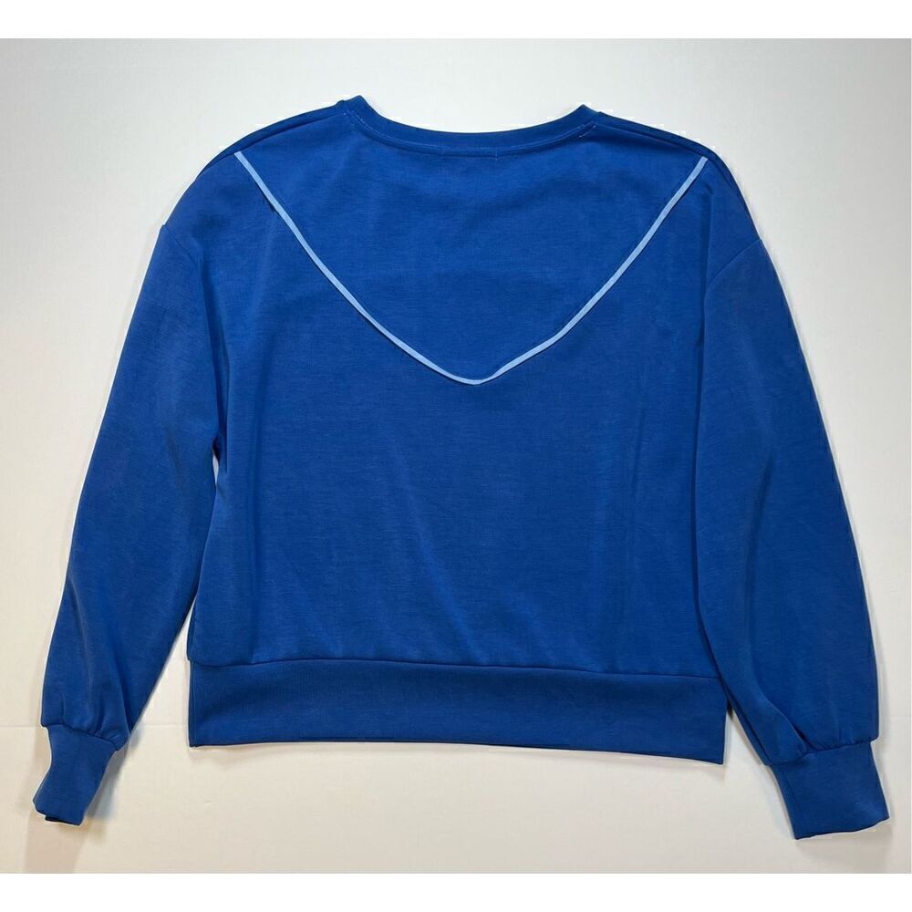 Revolve Simply Jules RelaxedFit Crewneck Sweatshirt Blue AthleticSoft Size Large - Picture 7 of 8